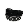 Riem met 3 rijen piramide studs zwart/zi Riem met 3 rijen piramide studs zwart/zi